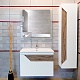Бриклаер Мебель для ванной Брайтон 80 (Комо) белая матовая/дуб кера – картинка-24